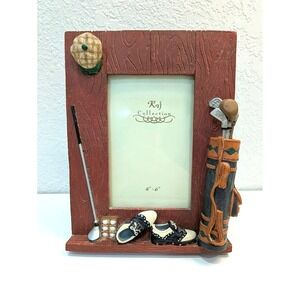 VGC Golf Themed 3D Picture Frame holds 4 x 6 photo Golf Clubs & Bag Raj Collect